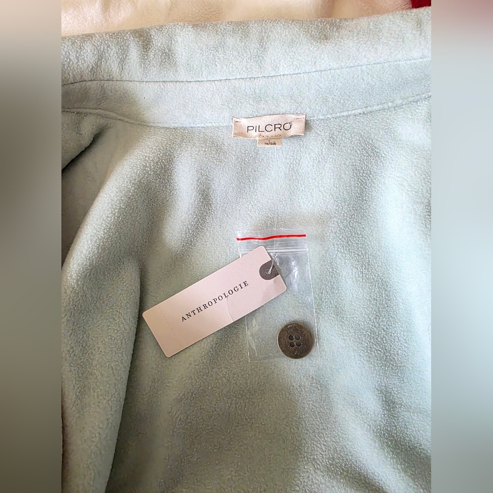 Pilcro Anthropologie Cotton Microfleece Button-Front Jacket Pilcro. Size L - Picture 7 of 8